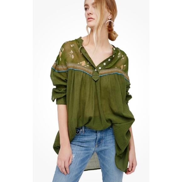 Free People / Hearts & Colors Printed Top / sz xs - Picture 2 of 6